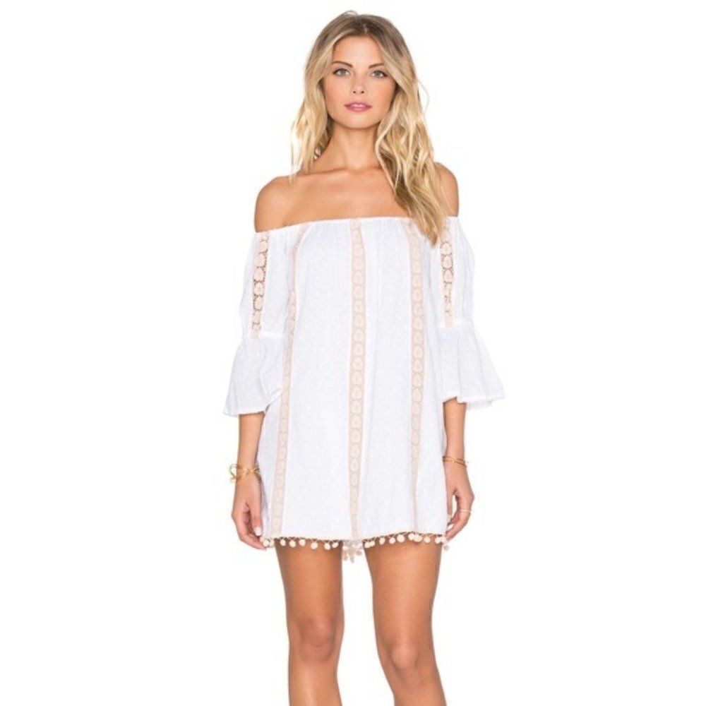 Tularosa Sara Off the Shoulder Pom Dress S